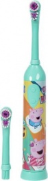 Fogkefe, elektromos, 2 pótfejjel, 3+, "Peppa Pig", zöld