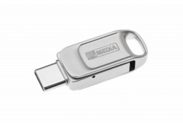 Pendrive, 32GB, USB 2.0 + USB-C, alumínium ház, MYMEDIA "Dual" (by VERBATIM)